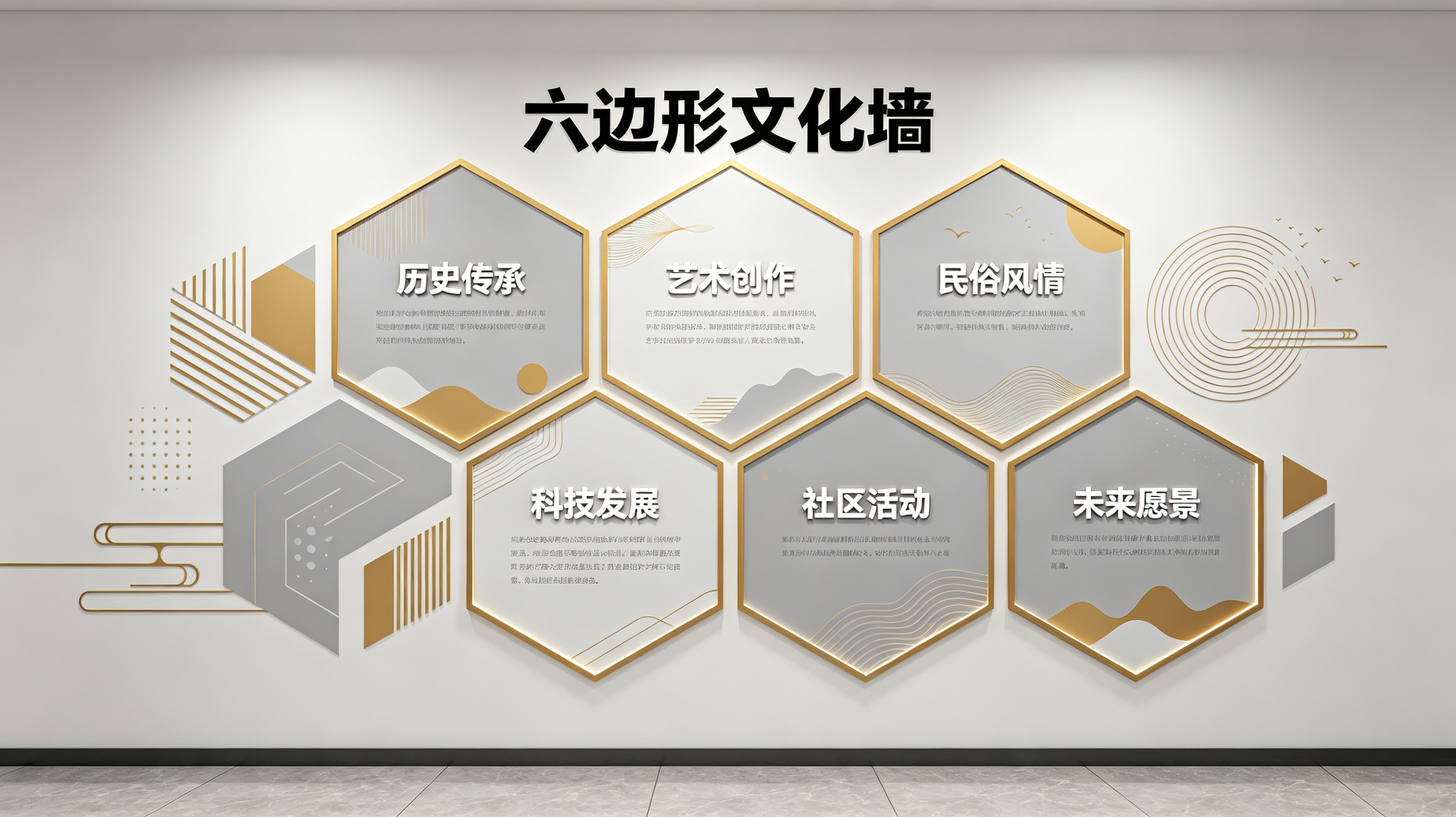 达州企业文化墙 | 六边形信息美学